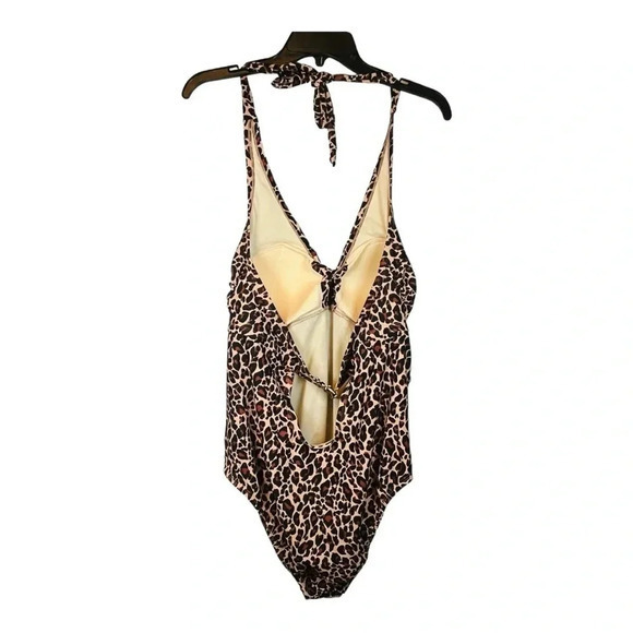 Kona Sol‎ Leopard Animal Print Halter One Piece Swimsuit Women's Plus Size 18W - Picture 5 of 11